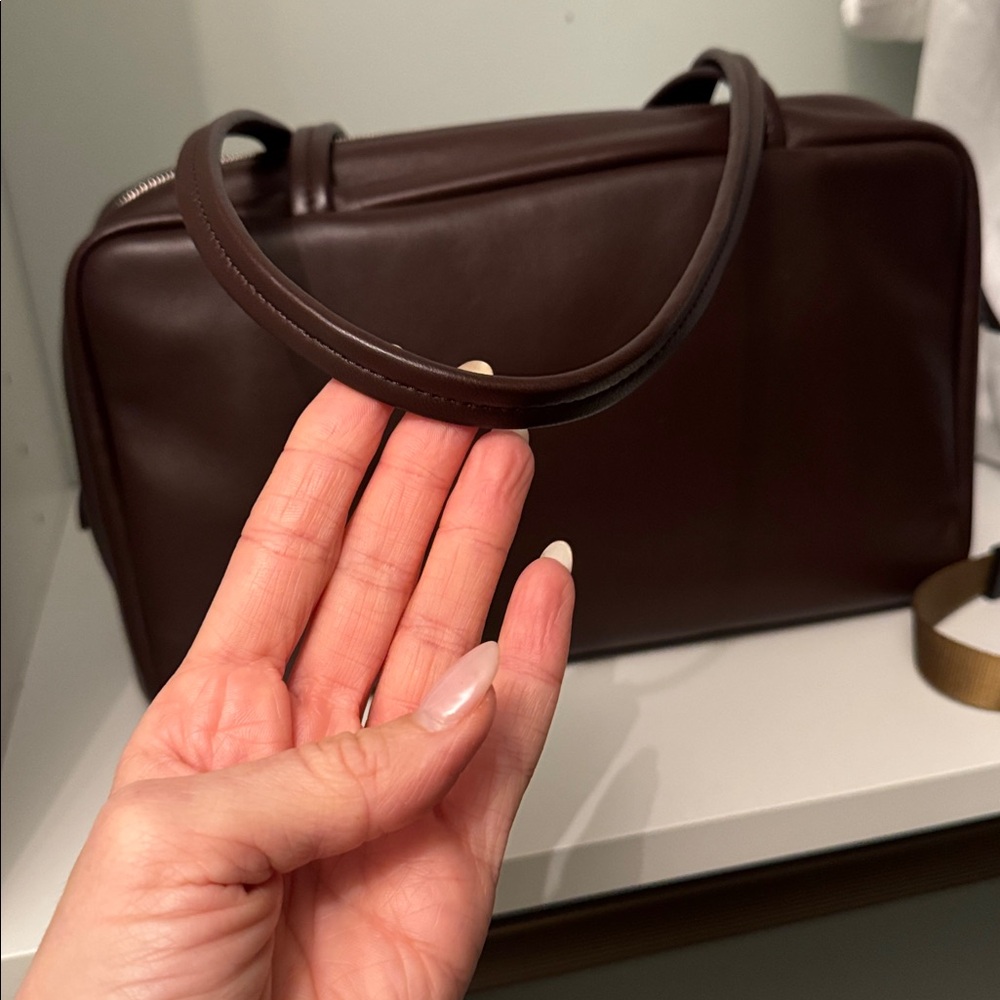 The Row Astra Brown Leather Shoulder Bag - Picture 11 of 14
